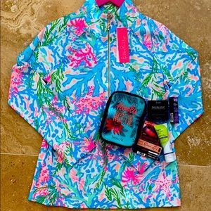NWT Lilly Pulitzer Popover Coral Bay beauty bundle